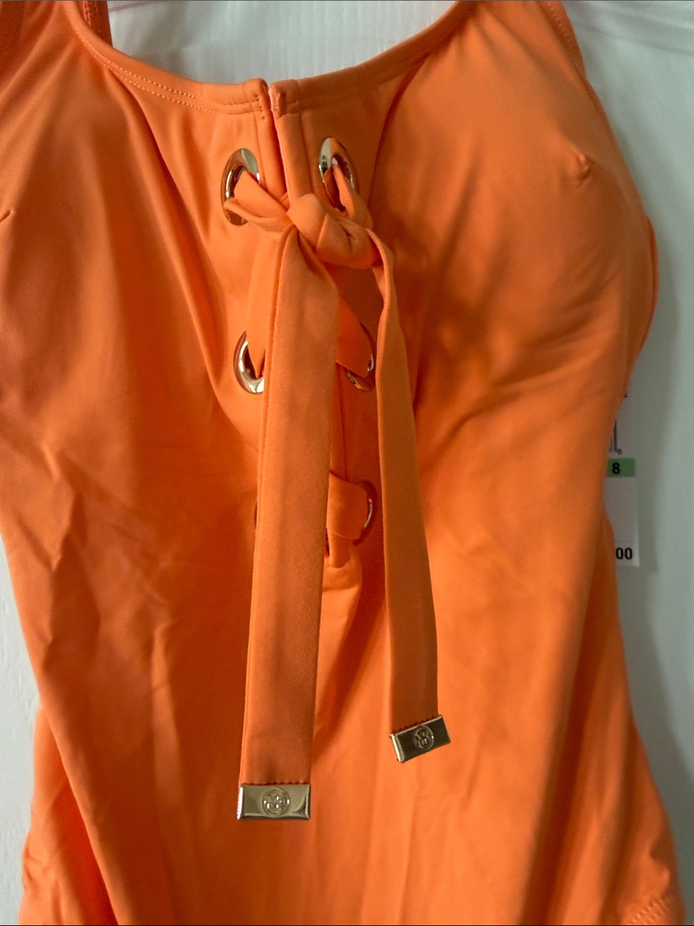 MICHAEL Michael Kors Orange Lace-Up One-Piece Swimsuit - Picture 2 of 5